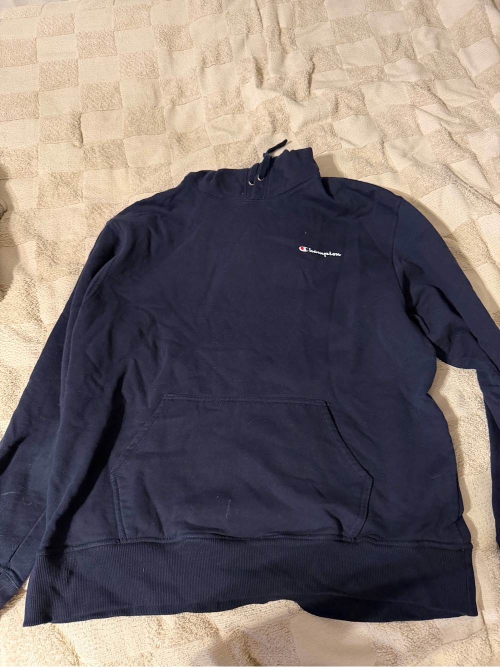 Champion Men's Navy Crewneck Sweatshirt with Logo